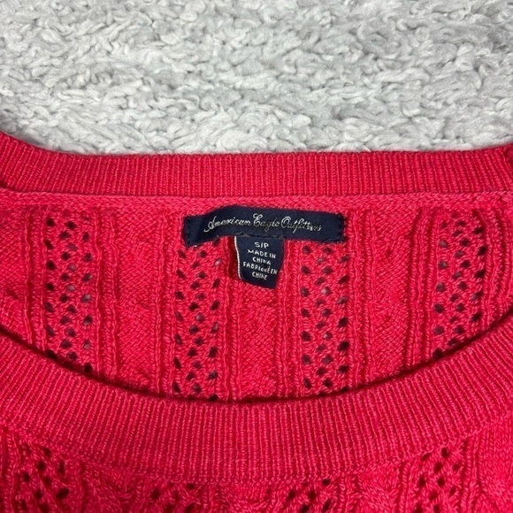 American Eagle Sweater Womens Small Cable Knit Pink Dinner Holiday Work School - Picture 3 of 4